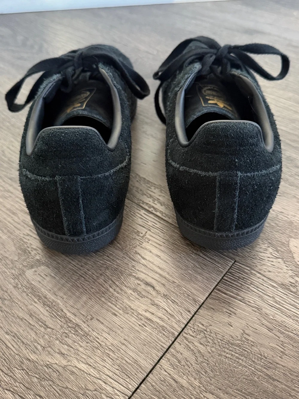 Adidas Sambas Special Edition Black Suede Low-Top Sneakers with Gold Logo